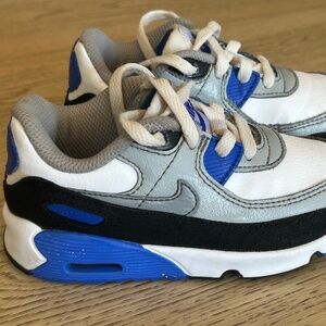 Air Max 90 Leather TD 'White Royal Blue'  kids size 8C